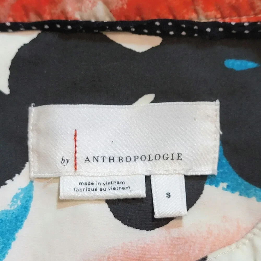 Anthropologie Floral Button Down Shirt Relaxed Fit Long Sleeve Tropical Boho S - Picture 13 of 16